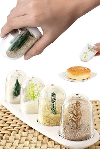 Genel Markalar Dekoratif 4 Mevsim Baharatlık Dört Mevsim Tuzluk Biberlik Kara...