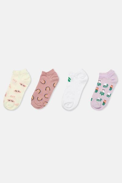 Dagi Mixed Women's 4-Piece Patterned Booties Socks