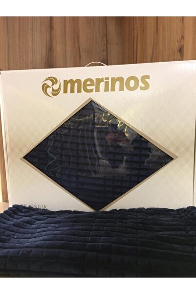 Merinos Navy Blue Modern Line 3 Piece Blanket Bedspread Set