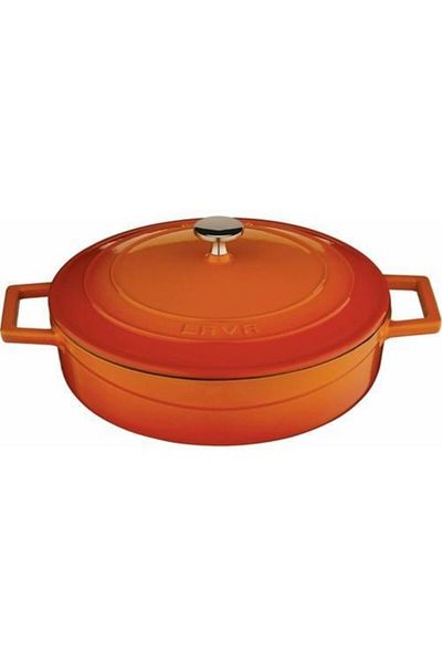 Lava Multi-Purpose Spread Cast Pot Folk Diameter 24 Orange