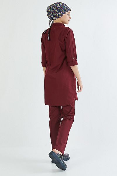 Owlet Medikal Set uniformă chirurgicală hijab roșu Claret
