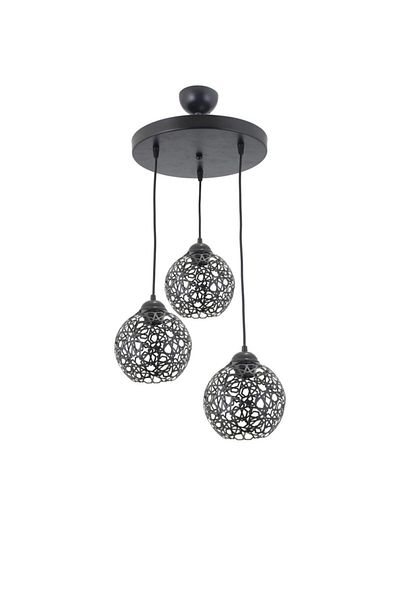 Lambadar Seljuk Ball Motif Star Wrought Iron Model Retro Rustic Pendant Lamp Chandelier