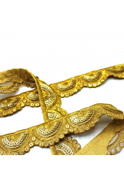 Armada Sequin Indian Handwork Κορδέλα Χρυσό Πλάτος: 3,5cm
