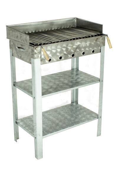 METEHAN MANGAL SOBA Battal Boy Pervazlı Lama Izgaralı Krom Mangal Mth-229