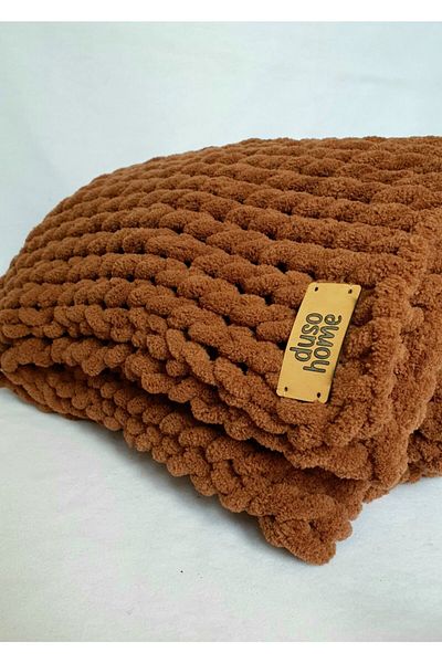 DUSOHOME Puffy Dark Brown 90*155 TV Shawl Blanket