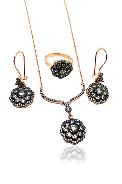 Artuklu Telkari 925 Ayar Gümüş Rose Kaplama Nano Zirkon Taşlı Elmas Motür Mod...