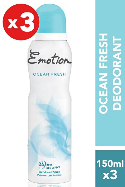 Emotion Ocean Fresh  Kadın Deodorant 150 ml  3'lü
