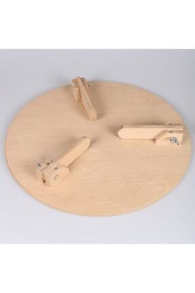 Kitchen Mania 40 Cm Ahşap Mdf Katlanabilir Yer Sofrası-oklava Ve Hamur Kesici Hediyeli-hamur Açma