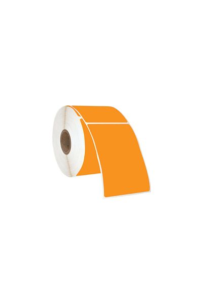 On Roll Paper 75x100 ملصقات باركود حرارية باللون البرتقالي 500 لفة ملفوفة 6 لفات إجمالي: 3000 قطعة