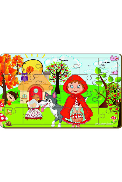 MAKETÇİNİZ Kırmızı Başlık Kız 24 Parça Ahşap Puzzle