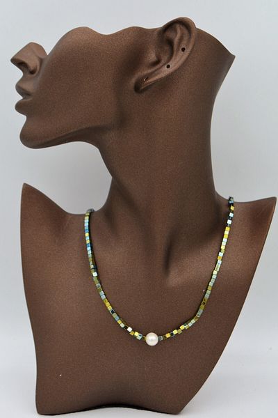 Stoneage Hematite and Pearl Healing Necklace