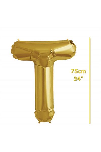 ikm balon Foil Letter Balloon Medium Size 75 Cm Gold T