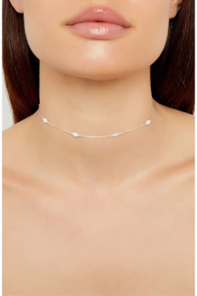bigakan Pullu Kolye Zinciri Ayarlana Bilir Gümüş Kadın Kolyesi Tasma Gerdanlık