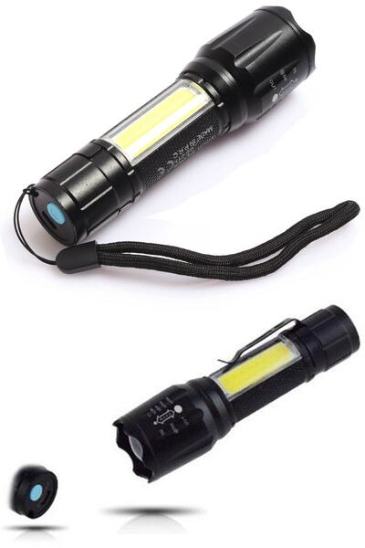 MOBEE Gold Silver Gs-515 Usb Ile Şarj Edilebilir T6 Led El Feneri Ultra Güçlü...