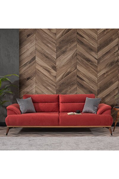 Weltew Home Milano Koltuk Takımı 3+3+1+1 (kırmızı-gri)
