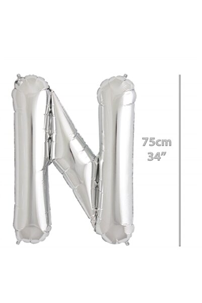 ikm balon رقائق البالون الحرفية متوسطة الحجم 75 سم فضية N