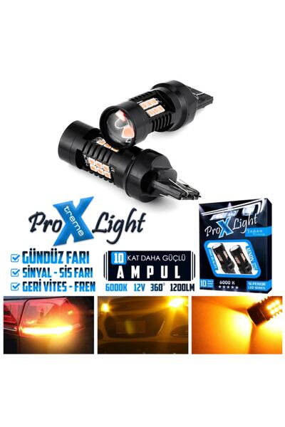 C9 T20 W21 5w 7443 Canbus Gündüz Farı Sinyal Sis Geri Vites Ampulü 21 Led Tur...