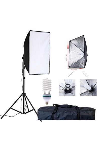 Soligor 50x70 Tek Duylu Softbox Sürekli Işık Seti 85w Ampullü