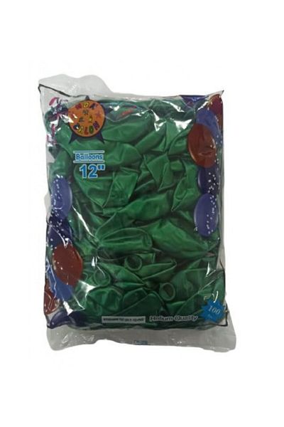 HBK Green Metallic Balloon 100 Pieces
