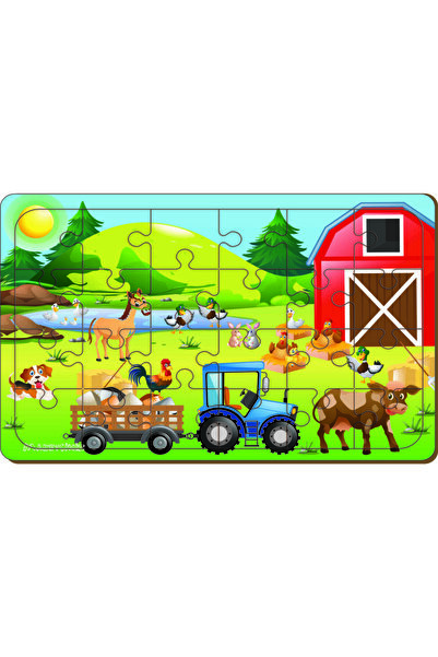 MAKETÇİNİZ Çiftlik 24 Parça Ahşap Puzzle