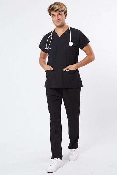 Owlet Medikal Униформен комплект Lycra Black Scrubs