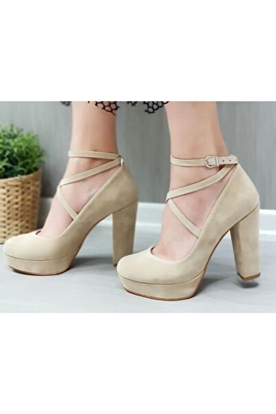 Göymen Kundura Γυναικεία βραδινά φορέματα Πλατφόρμας από δέρμα σουέντ με χιασ...