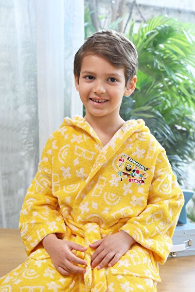 Özdilek Lisanslı Çocuk Bornoz Seti Sponge Bob Fun 7/8 Yaş