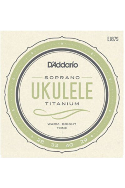 Daddario D'Addario EJ87S Titanium Ukulele, Soprano Takım Tel Ukulele Teli