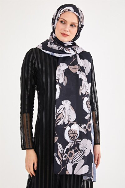 Differenza Hydrangea Shawl Black Mink