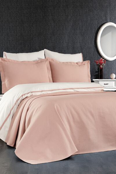 Minelya Home Collection طقم غطاء لحاف مزدوج البودرة من بيكيه ميموزا مكون من 7...