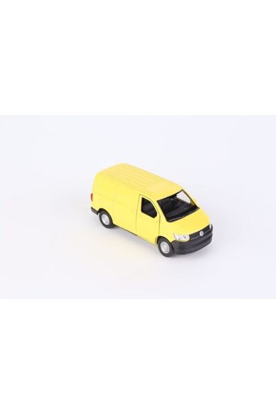 WELLY سيارة Vw Transporter T6 Diecast معدنية ذات سحب وإسقاط باللون الأصفر