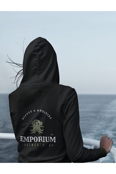 Raf Coll Φούτερ Unisex Μαύρο Πίσω Ψηφιακό εμπριμέ με κουκούλα