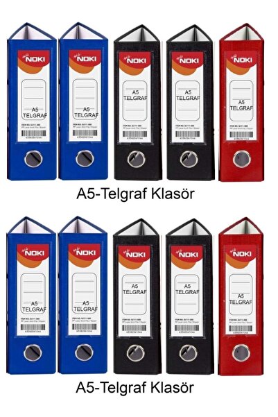 Noki Telegraf fascikla široka A5 plastična 10 komada (4 plave, 4 crne, 2 crvene)