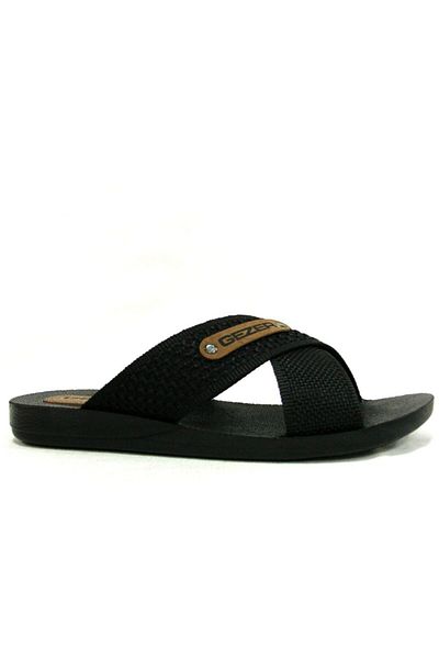 GEZER Men's Black Anatomical Slippers