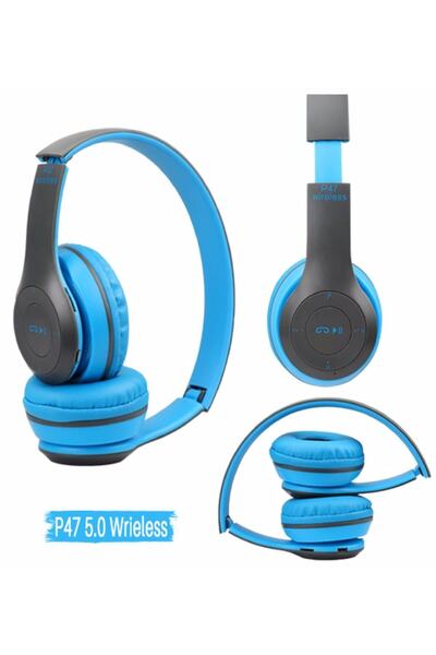 Genel Markalar P47 Katlanabilir Bluetooth Kablosuz Kulaklık - Mavi