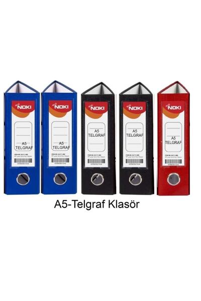 Noki Telegraf fascikla široka A5 plastična 5 komada (2 plave, 2 crne, 1 crvena)