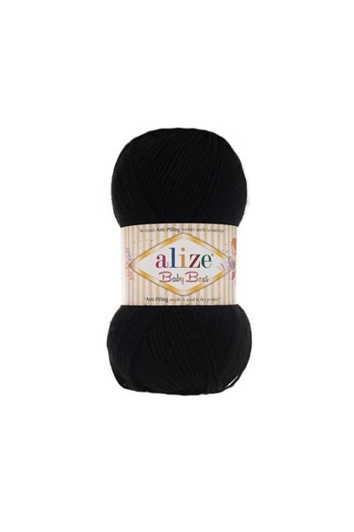 Alize 60-Black Baby Best Hand Knitting Yarn - Πακέτο 5