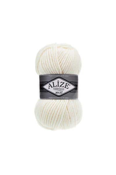 Alize Süperlana Maxi Χοντρό Πλεκτό Σχοινί 5 τεμαχίων Ανοιχτή Κρέμα 62
