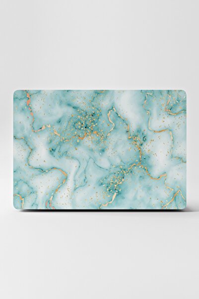 TUGİBU Laptop Sticker Kaplama Notebook Macbook Mavi Mermer