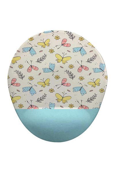 Onartem Mouse Pad cu model de fluture cu suport oval pentru încheietura mâinii