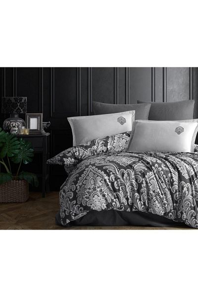 Clasy Double Ranforce Majeste V1 Anthracite Duvet Cover Set