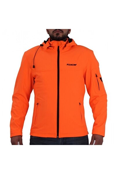 VENOM Erkek Turuncu Jaws Soft Shell Motosiklet Ceketi