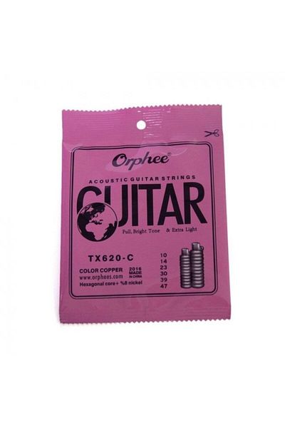 Orphee Tx620-C Colorful (10-47) Acoustic Guitar String Set-Plectrums