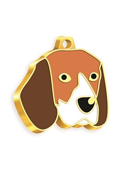 See Me علامة بيجل للكلاب مطلية بالذهب