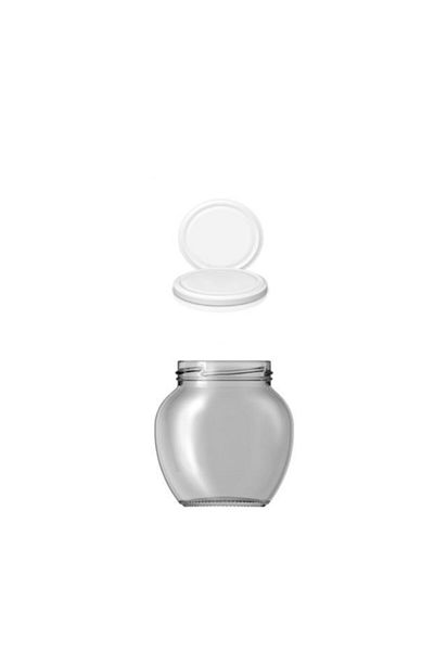 Paşabahçe Glass Jar Egg 210 Cc White Lid 6 Pieces