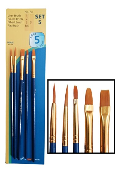Fanart Set de perii sintetice Academy Dove Set de 5 perii 1 pachet