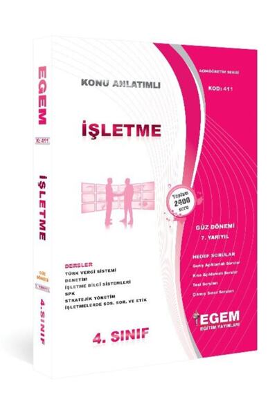 Egem Eğitim Yayınları Aöf Işletme 4.sınıf 7.dönem Güz Dönemi