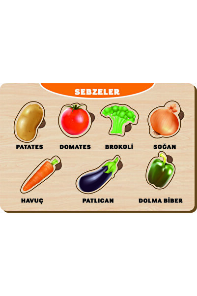 MAKETÇİNİZ لغز خشبي لإيجاد وتوصيل الخضروات التعليمية