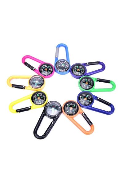 RoseRoi Mini Hiking Plastic Compass - Keychain, Multifunctional, 1 Piece Assortment