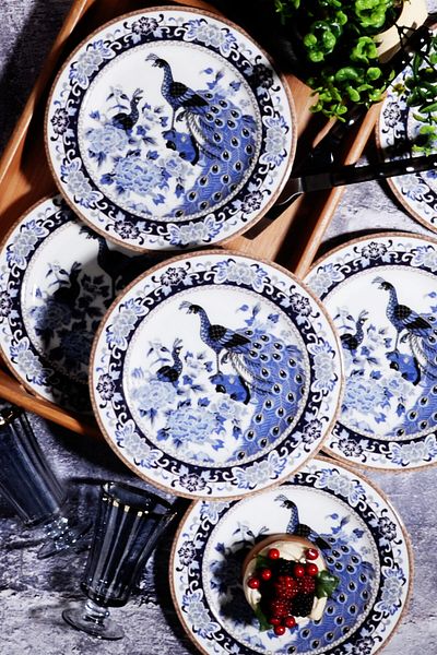 Porselen Diyarı Geisha Pattern Porcelain 6 Piece Cake Plate 20 Cm